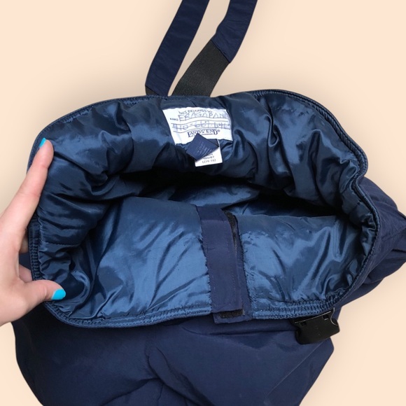 Vintage 90s Lands End Suspender Style Ski Snow Pants Navy Boys Large (14-16) - Picture 15 of 15